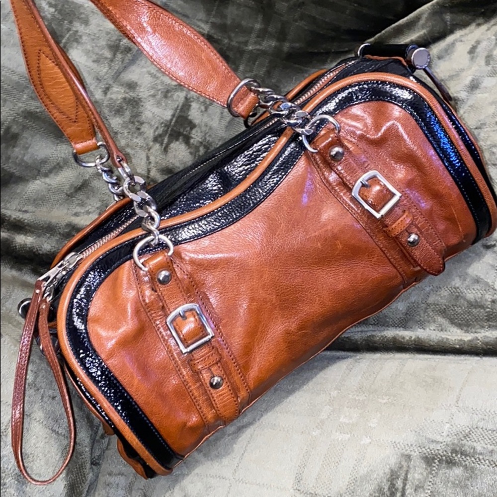 Balenciaga Two Toned Leather Embossed Satchel Bag - Picture 4 of 16